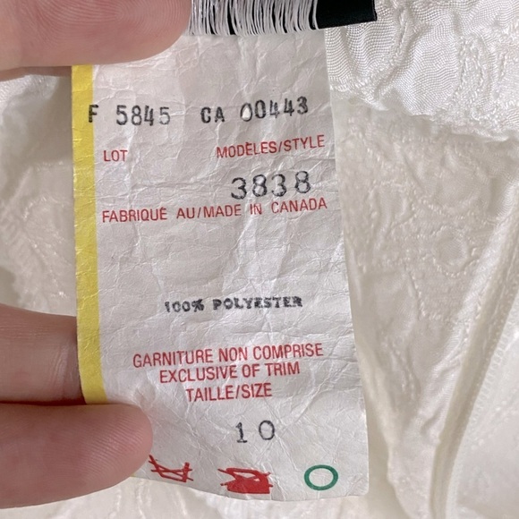 Vintage White Long Sleeve Pleated Midi Shift Bride Mother Of The Bride Dress M - Picture 4 of 16